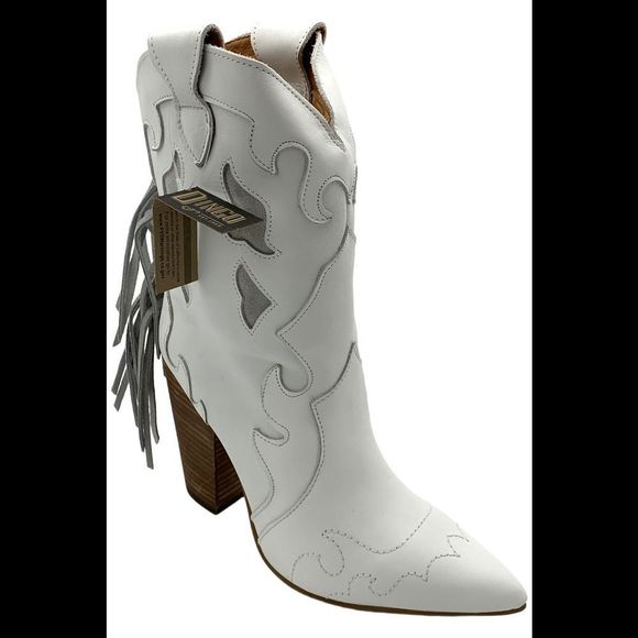 Dingo Shoes - Dingo Women's Lady's Night Leather Western Bootie white - Medium